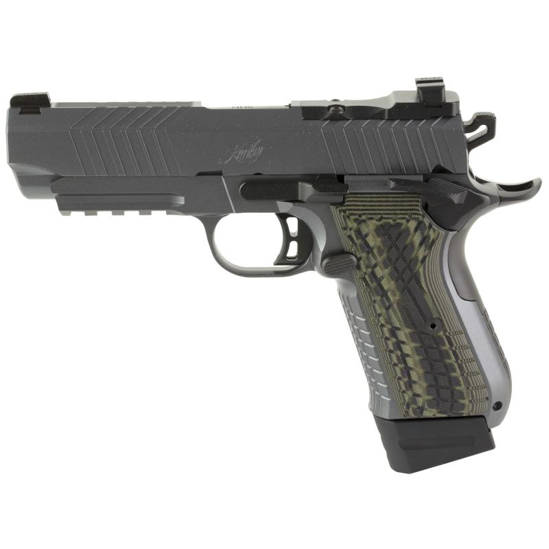 KDS9c | 9x19mm, 4" Barrel, Aluminum Frame, Optics Ready, Dark Gray, Aggressive OD Green Grips, 2 15 Rd Magazines, Optic Not Included