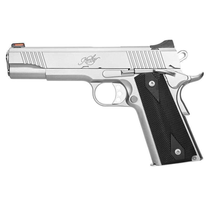 Stainless II 1911 |45ACP 5" Barrel, Stainless Steel, Front Cocking Serrations, Fixed Low Profile Sights, One 7-Round Magazine