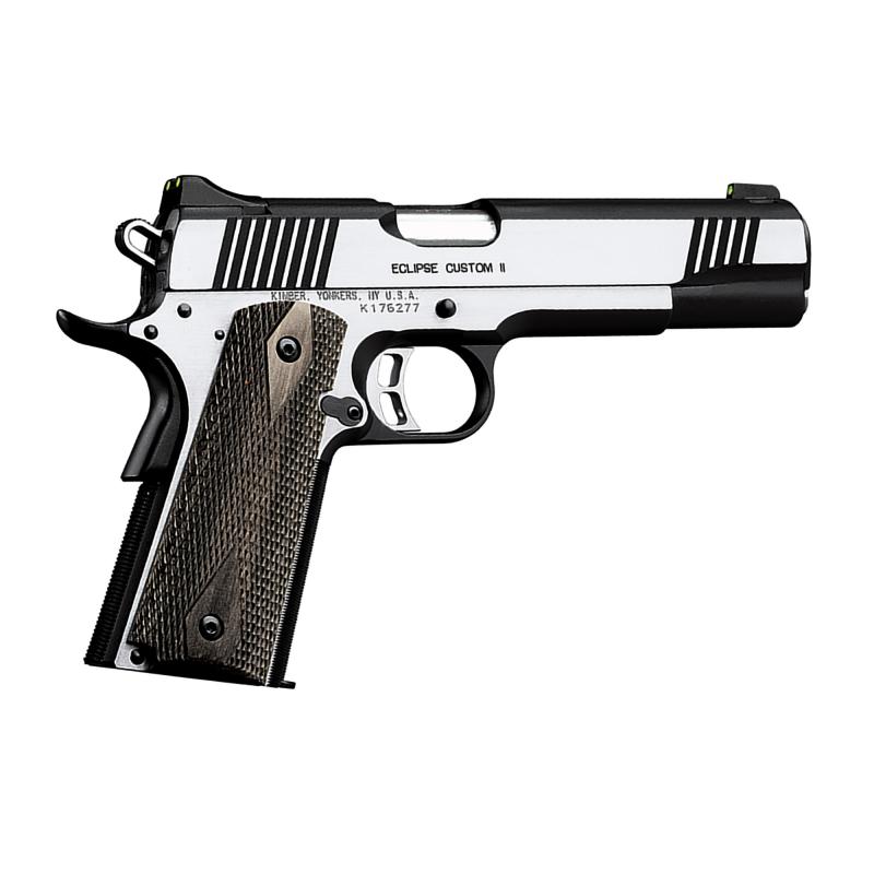 Eclipse Ultra II, Semi-automatic, 1911, Commander, 45 ACP, 5" Barrel, Brushed Finish, Silver, Ambidextrous, Manual Safety, Wood Grips, Night Sights, Aluminum, 7 Rounds 3200034CA