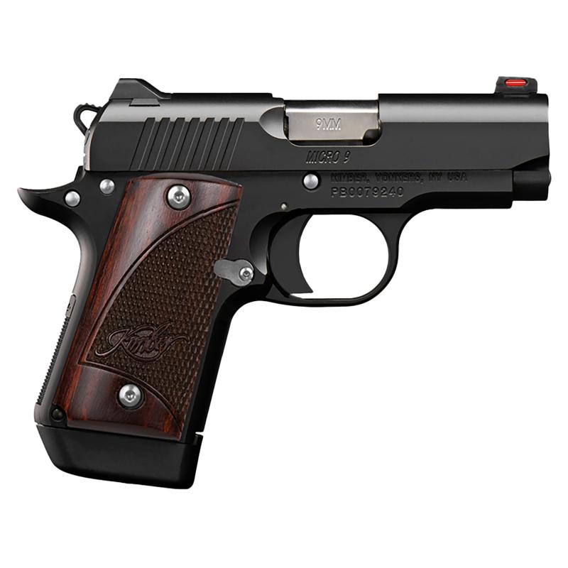 Micro 9, RTC Bundle, Semi-automatic, Metal Frame Pistol, Compact, 9MM, 3.1" Barrel, Matte Finish, Black, Wood Grips, Fiber Optic Sights, 7 Rounds, 2 Magazines, Includes DeSantis Pro Seal Holster 3300241