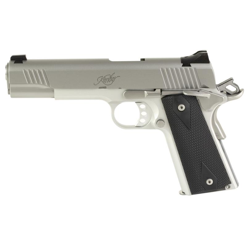 Stainless LW, Semi-automatic, 1911, Full Size, 45ACP, 5" Barrel, Matte Finish, Silver, Rubber Grips, Optics Ready Slide, Manual Safety, Tritium Night Sights, 7 Rounds, 3 Magazines, Inlcludes Mission First Tactical Holster and Kimber Range Bag 3700826