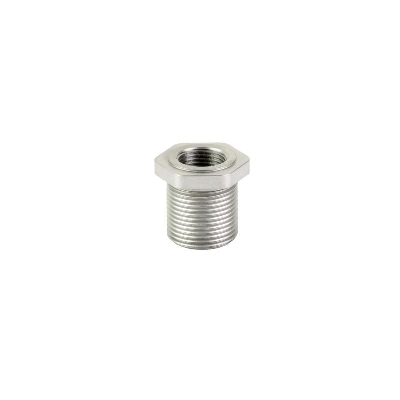 Muzzle thread adapter, 7/16 x 28 to 5/8 x 24