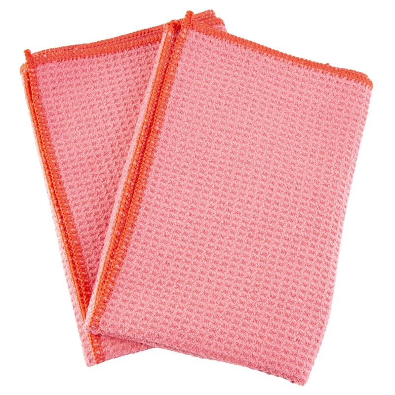 Waffle Weave MicroFiber, Red, 2 Pack MCR