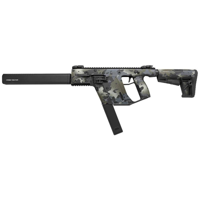 VECTOR CRB Gen 2, Semi-automatic Rifle, 45ACP, 16" Threaded Barrel, 1:10 Twist, Cerakote Finish, MultiCam Black, 6 Position Adjustable Stock, Flip Up Sights, 30 Rounds, 1 Magazine KV45-CMCBLK20