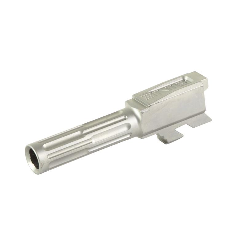 9INE Barrel, Fluted, Fits Glock 43/43x, Stainless Steel Finish, Silver 01-GB-G43-NTH-SS