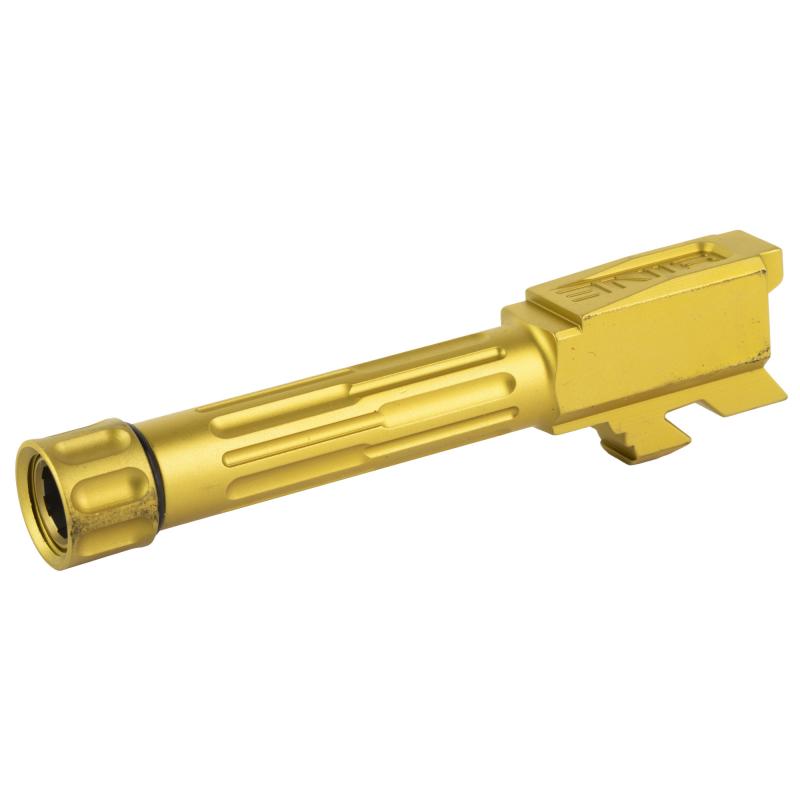 9INE Barrel, Fluted, 1/2-28 Thread Pattern, Fits Glock 43/43x, TiN Finish, Bronze, Includes Matching Thread Protector 01-GB-G43-TH-BRNZ