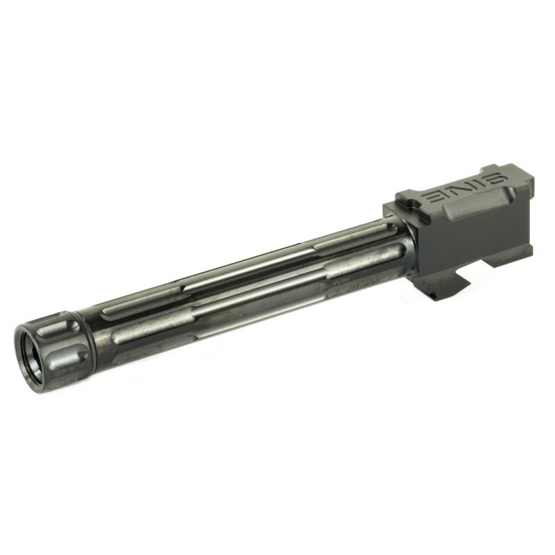 9INE, Barrel, 9MM, Black, Threaded Barrel, 1:10, Fluted, Fits Glock 17 01-GB-G17-TH-BLK