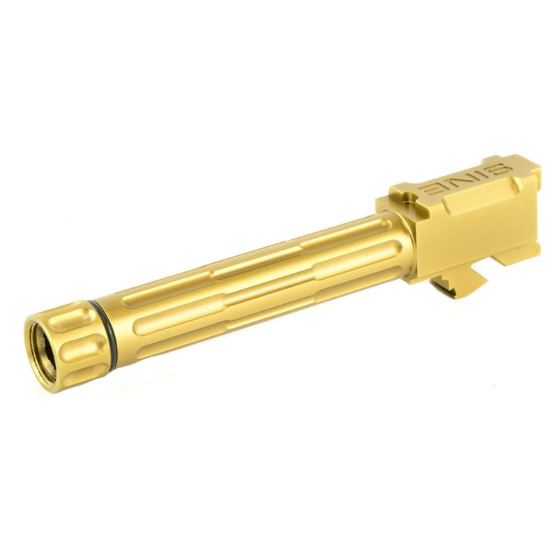 9INE, Barrel, Bronze, Threaded Barrel, 1:10, Fluted, Fits Glock 19 01-GB-G19-TH-BRNZ