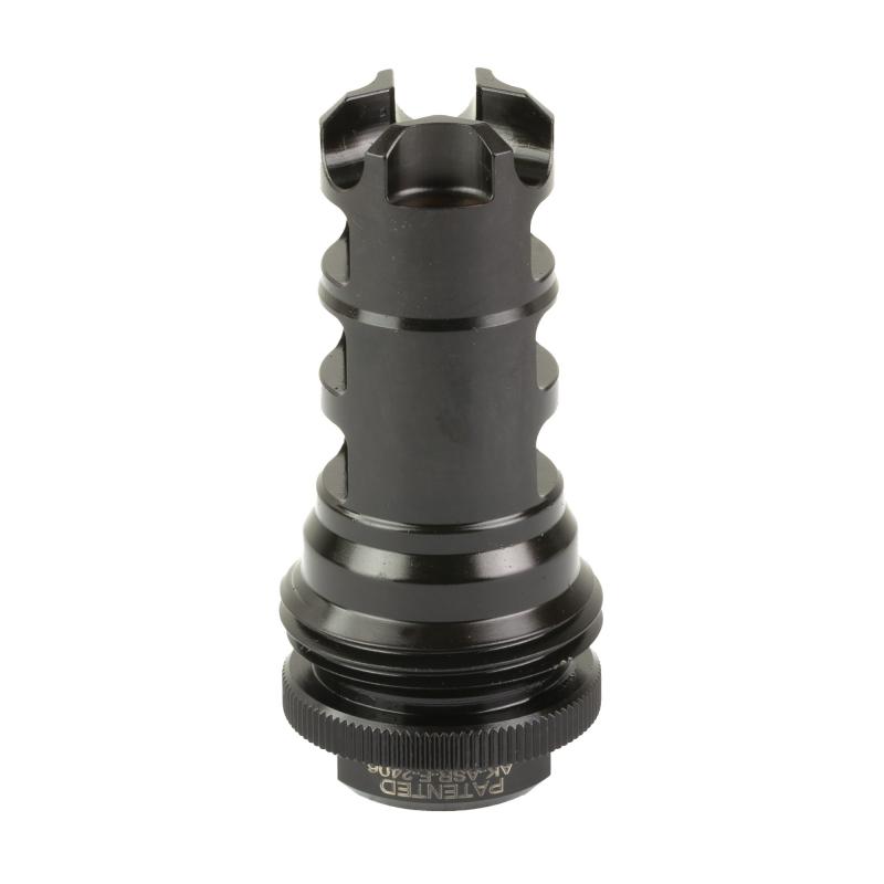 Drakon Muzzle Brake, 14.5x1 LH Thread Pitch, Fits AK-47, Compatible with Silencerco ASR Mounts, Nitride Finish, Black DGNAK47B-ASR