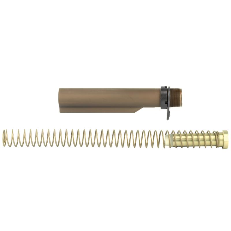AR15 Milspec Buffer Tube Kit, Buffer Tube, Recoil Spring, Castle Nut, Receiver End Plate, Recoil Buffer, Brown Finish MILBUFKT-WB
