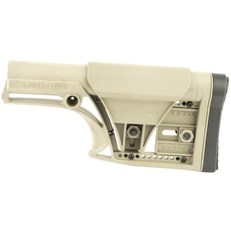 MBA-1 Fixed Stock, Fits AR-15 & AR-10 Rifle Length A2 Buffer Tube, Flat Dark Earth, Adjustable Cheek Piece and Length of Pull MBA-1F