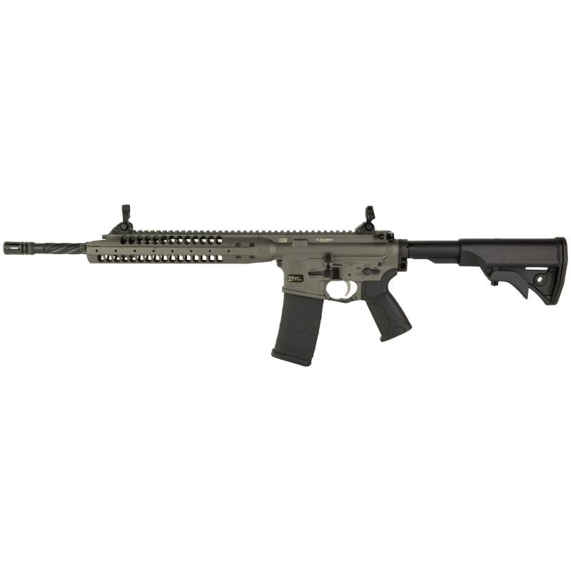 IC-A5 Rifle 5.56mm NATO 16.1 Inch Threaded Spiral Barrel 1/2x28 TPI 4-Prong Flash Hider Target Gray Finish LWRCI Adjustable Compact Stock Black Magpul MOE Grip 30 Round