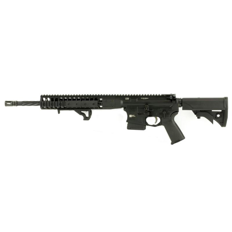 Direct Impingement Rifle, Semi-automatic Rifle, 223 Rem/556NATO, 16.1" Cold Hammer Forged Spiral Fluted Heavy Barrel, 1:7 Twist, Black Finish, LWRCI Compact Stock, Magpul MOE+ Grip, 10Rd, LWRCI Modular Free Float Rail, LWRCI Rail Panels, LWRCI A2 Flash H