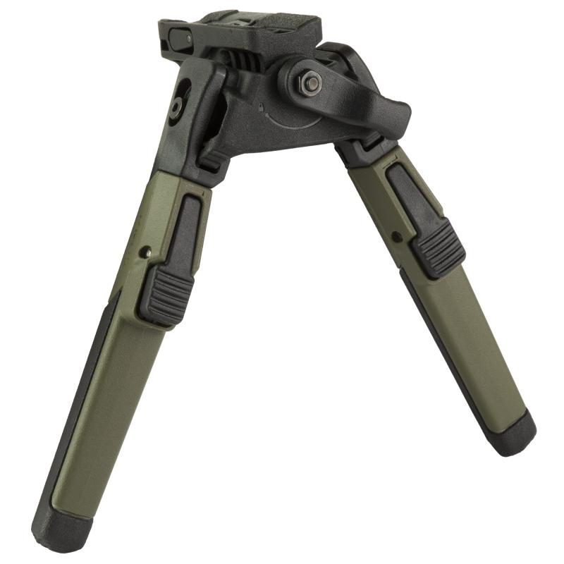ORYX Bipod, Height Adjustable, Adjustable Tilt (Cant) Tension Lever, Sling Swivel Stud Attachment Interface, High Strength Polymer Construction, Matte Finish, Black and Olive Drab Green 106773-ODG