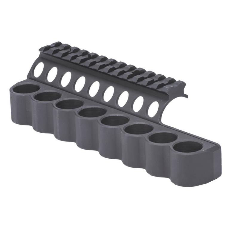 8-Shell Side Saddle, 12 Gauge, Fits Benelli M4, SureShell Saddle Mount w/ Rail, Black Finish 90890