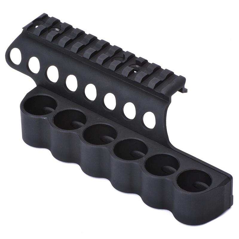 6-Shell Side Saddle, 12 Gauge, SureShell Saddle with Rail, Fits Mossberg 500, 590, Black 93630