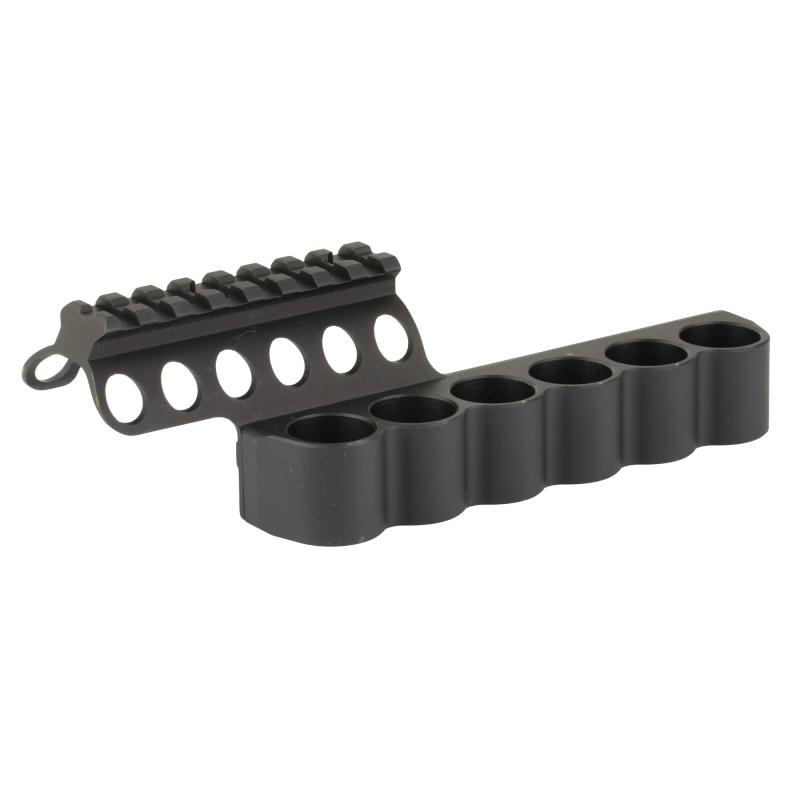 SureShell, 6-Shell Side Saddle with Rail, Fits Betretta 1301/A300 Ultima 12 Gauge, Aluminum, Matte Finish, Black 94270