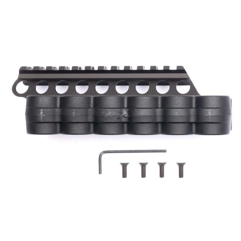 SureShell, 6-Shell Side Saddle with 4 3/4" Rail, Fits Moss 500/590/Mav 88, 12 Gauge, Matte Finish, Black 94880