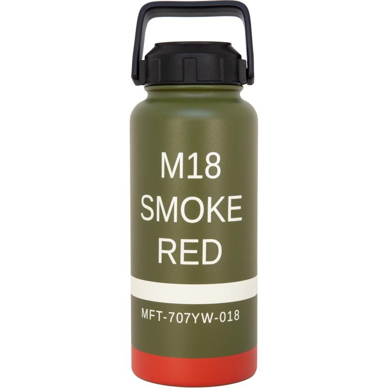 Mission First Tactical, M18 Red Smoke Drinkware, Bottle, 32 oz, Green DM18R-32