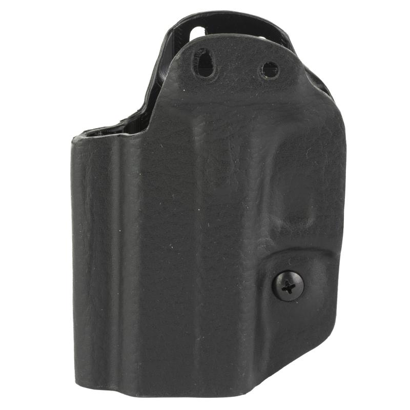 Hybrid Holster, Inside Waistband Holster, Ambidextrous, Fits Glock 43/43X, Kydex with Leather Shell, Includes 1.5" Belt Attachment, Black H3-GL-3-BLK2