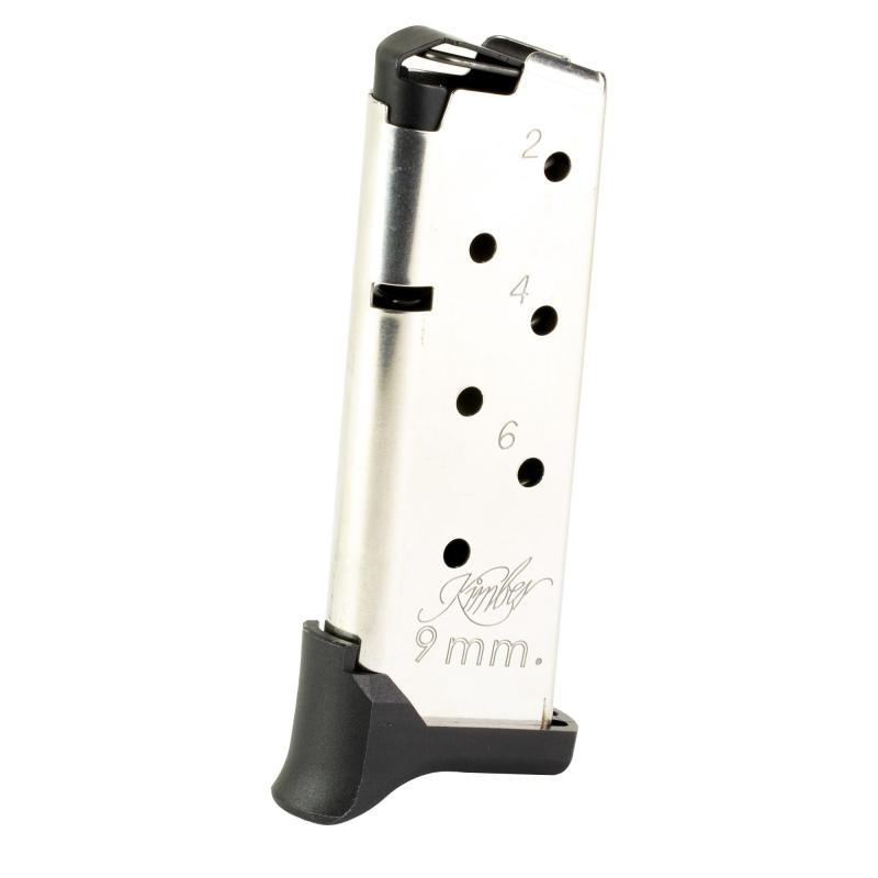 Magazine, 9mm, 7 Round, Fits Kimber Rapide Micro 9 Extended Finger Extension, Stainless 1200930A