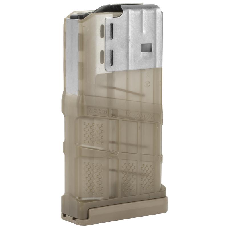 L7 Advanced Warfighter Magazines - L7AWM 7.62mm/.308 Caliber Translucent Dark Earth 20 Round