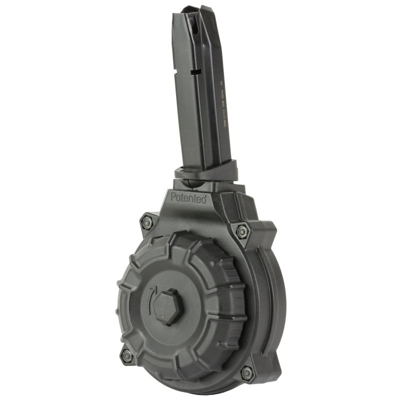 Magazine, Drum, 40 S&W, 50 Rounds, Fits Smith & Wesson SD40, Polymer Construction, Black DRM-A102