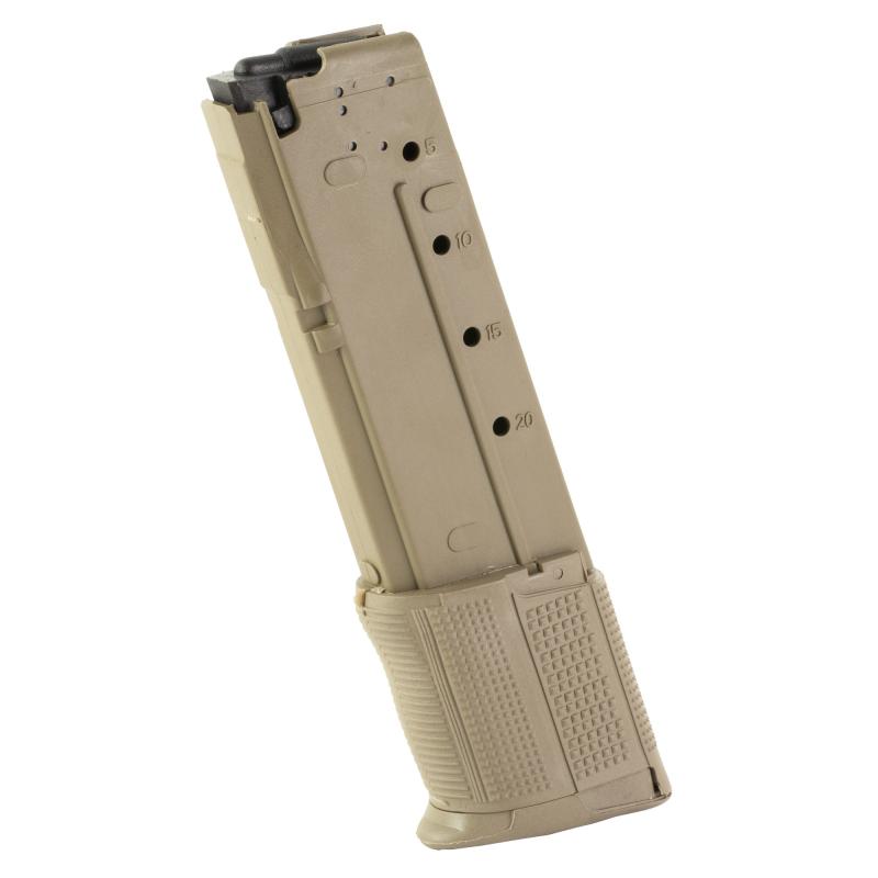 Magazine, 5.7X28MM, 30 Rounds, Fits FN Five-seveN USG 5.7x28mm pistol, Polymer Construction, Flat Dark Earth FNH-A2-FDE