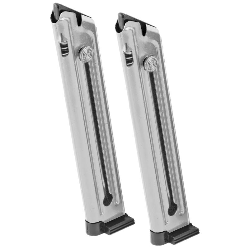 Magazine 2-Pack  For  Mark III/IV |  .22 Long Rifle Nickel Finish 10 Round (non-22/45 model)