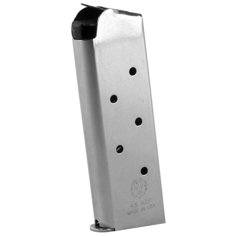 Magazine, 45 ACP, 7Rd, Stainless Finish, Fits Ruger SR1911 Officer 90664