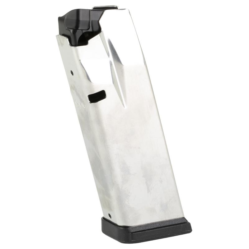 Magazine, 9MM, 15 Rounds, Fits Hellcat Pro, Silver Stainless Steel Body with Black Base Plate HCP5915