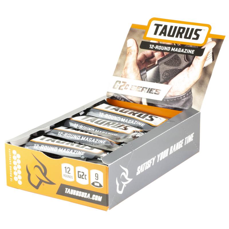 Magazine, 9MM, 12 Rounds, Fits Taurus G2C and G3C with Finger Rest, Black, 12 Pack 389-0009-00