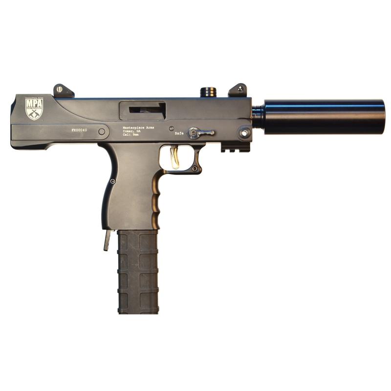 30T, Semi-automatic Defender Pistol, 9MM, 6" Threaded Barrel, Steel Frame, Black Finish, 30Rd, Safety Extension, 1 Magazine MPA30T