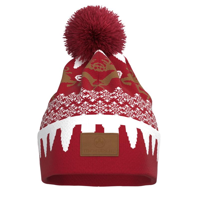 Ugly Christmas Beanie, GingARbread, Red and White with Graphics, One Size Fits Most, 95% Acrylic, 5% Lycra MAG1154-975