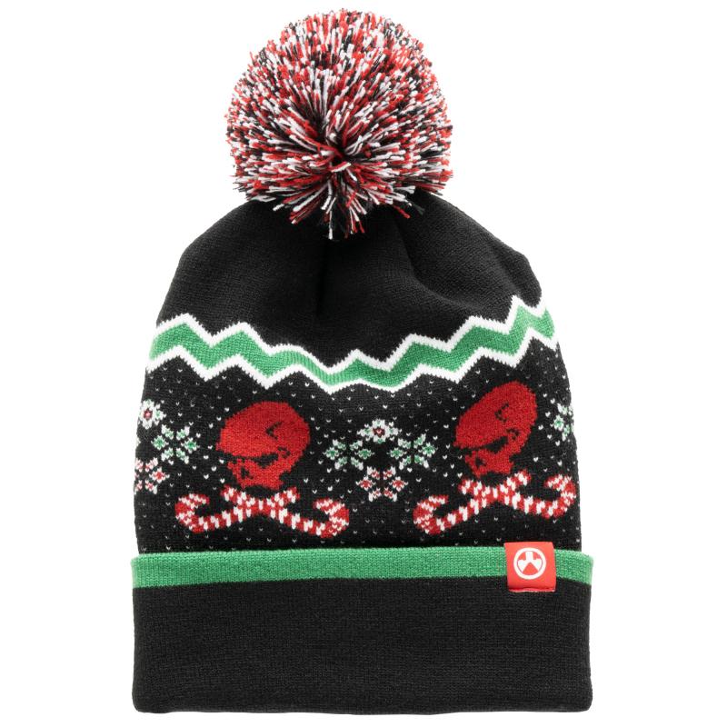 Ugly Christmas Beanie, Krampus, One Size Fits Most, Black with Custom Knit Graphics, 95% Acrylic 5% Lycra MAG1154-969