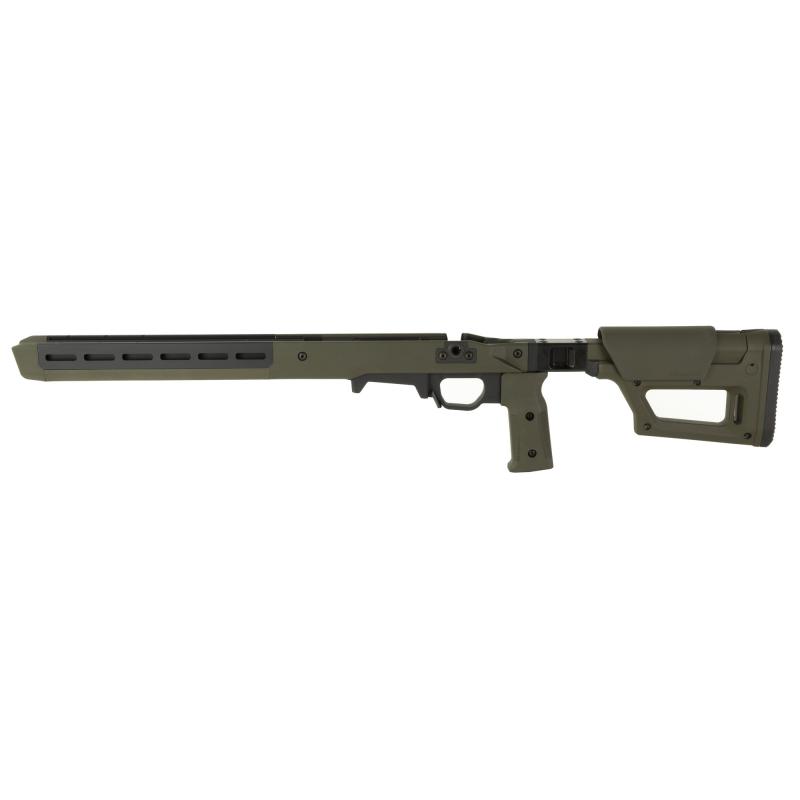 Pro 700 Lite Chassis, Fits Remington 700 Short Action, Matte Finish, Olive Drab Green, Fits Most Short Action AICS Pattern Magazines, Ambidextrous, Billet Aluminum Bedding Block MAG1199-ODG