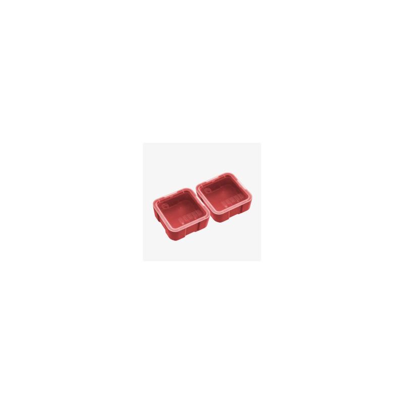 DAKA Bins, 2X2, Compatible with DAKA GRID Organizer Panels, Matte Finish, Red, 3.2"x 3.2"x 1.3" Internal, (2) 2X2 Bins Included MAG1390-RED