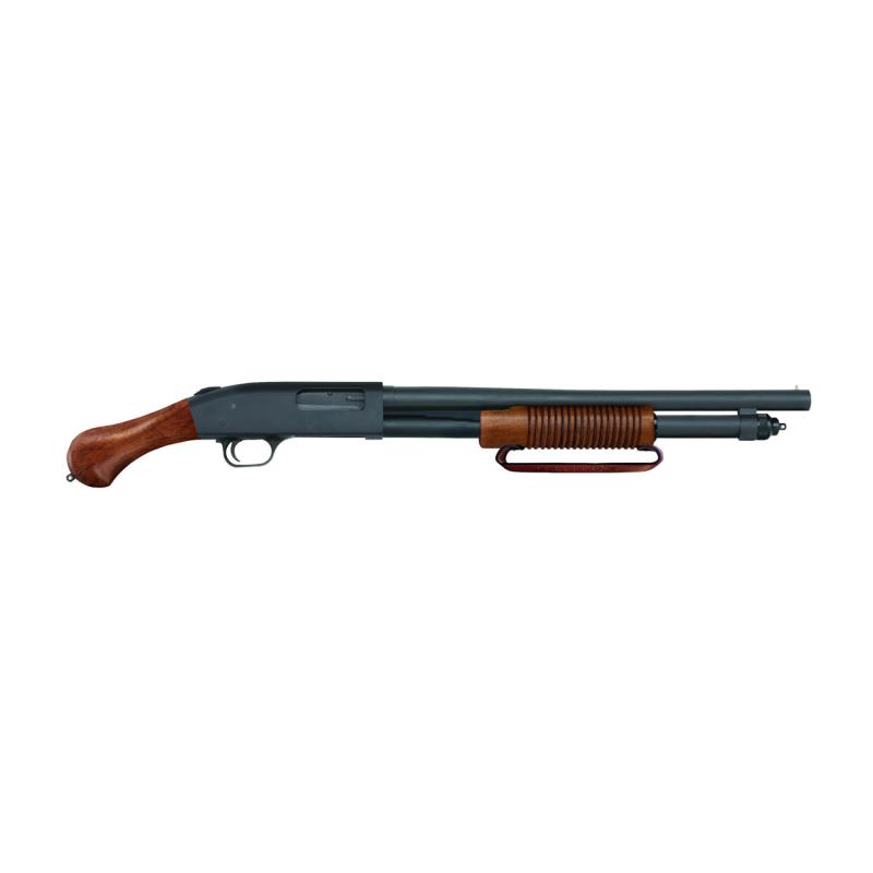 590 Nighstick, Pump Action Shotgun, 12 Gauge, 3" Chamber, 18.5" Barrel (30.75" Overall Length), Matte Finish, Black, 6 Round, Wood Forend and Birds Head Grip 50633