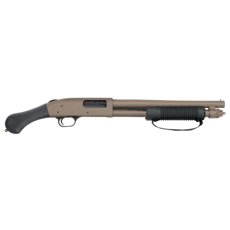 MOS Model 590 Shockwave 12 Gauge 3 Inch Chamber 14.375 Inch Heavy Walled Barrel Cerakote Flat Dark Earth Finish Raptor Pistol Grip Front Bead Sight 6 Round