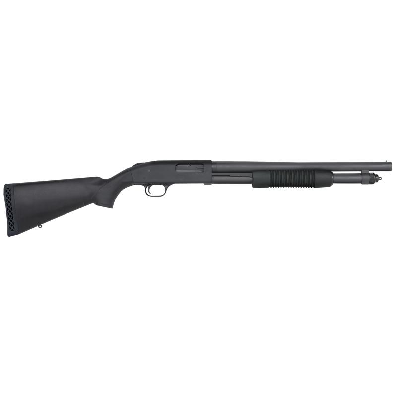 Model 590 Tactical 12 Gauge 18.5 Inch Barrel Heat Shield Matte Blue Finish 3 Inch Chamber Bead Sights Black Synthetic Stock 6 Round