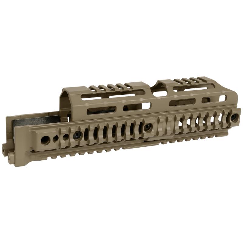Alpha Quad Rail, Picatinny Handguard, Fits AK Style Firearms, 10", Anodized Finish, Flat Dark Earth MI-AK-ALPHA-QR-10-FDE