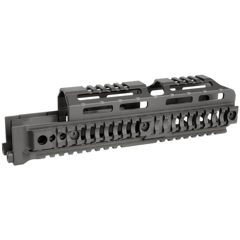 Alpha Quad Rail, Picatinny Handguard, Fits AK Style Firearms, 10", Anodized Finish, Black MI-AK-ALPHA-QR-10