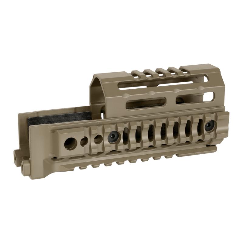 Alpha Quad Rail, Picatinny Handguard, Fits AK Style Firearms, 6", Anodized Finish, Flat Dark Earth MI-AK-ALPHA-QR-6-FDE