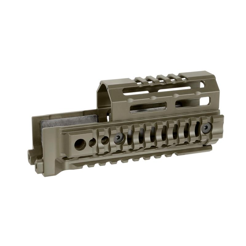 Alpha Quad Rail, Picatinny Handguard, Fits AK Style Firearms, 6", Anodized Finish, Olive Drab Green MI-AK-ALPHA-QR-6-ODG