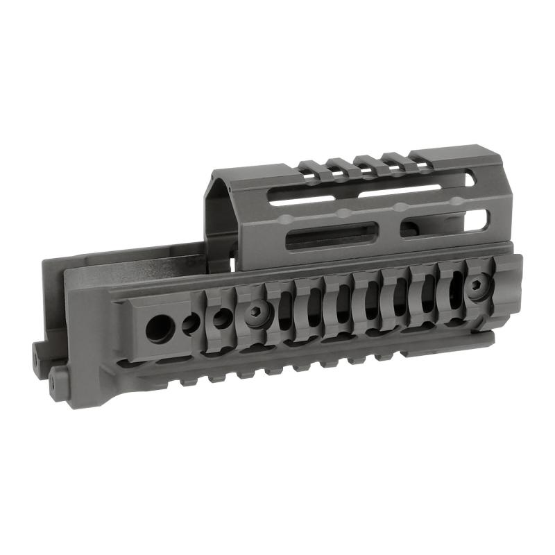 Alpha Quad Rail, Picatinny Handguard, Fits AK Style Firearms, 6", Anodized Finish, Black MI-AK-ALPHA-QR-6