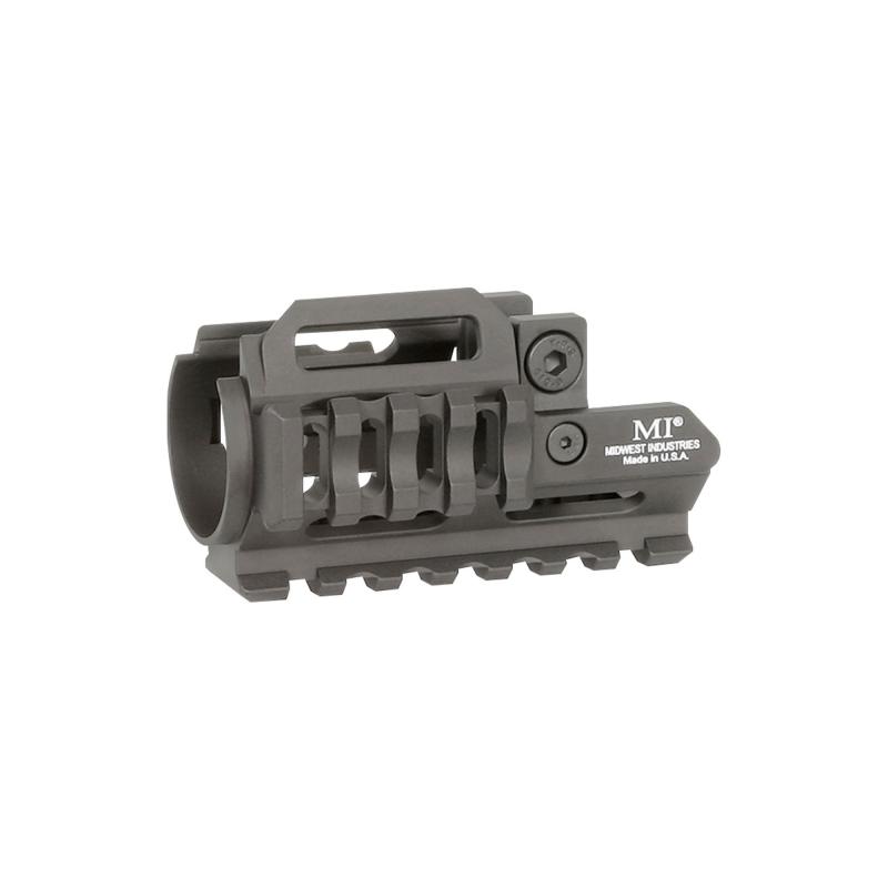 Tri-Rail, Black, Handguard, Fits MP5K, Hard Coat Anodized Finish, Black, M-LOK Angeled Slots MI-MP5K-TRIRAIL