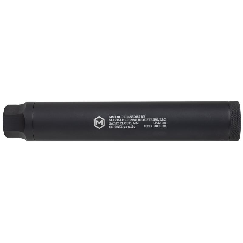 DRF22, Rimfire Suppressor, 22LR/17HMR/22MAG, Anodized Finish, Black MXM-48351