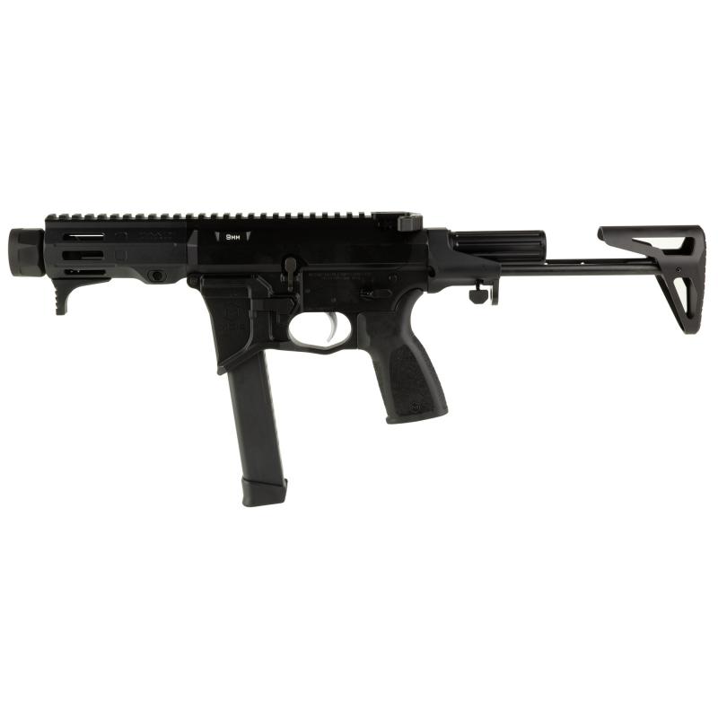 MD9 904S, Semi-automatic Rifle, SBR, 9MM, 4.5" Barrel, MLOK Handguard, Anodized Finish, Black, BCM Gunfighter Grip, Maxim SCW Stock, ALG Defense Combat Trigger, Radian Raptor Charging Handle, Radian Talon Ambidextrous Safety, 1 Magazine, 33 Rounds MXM-49