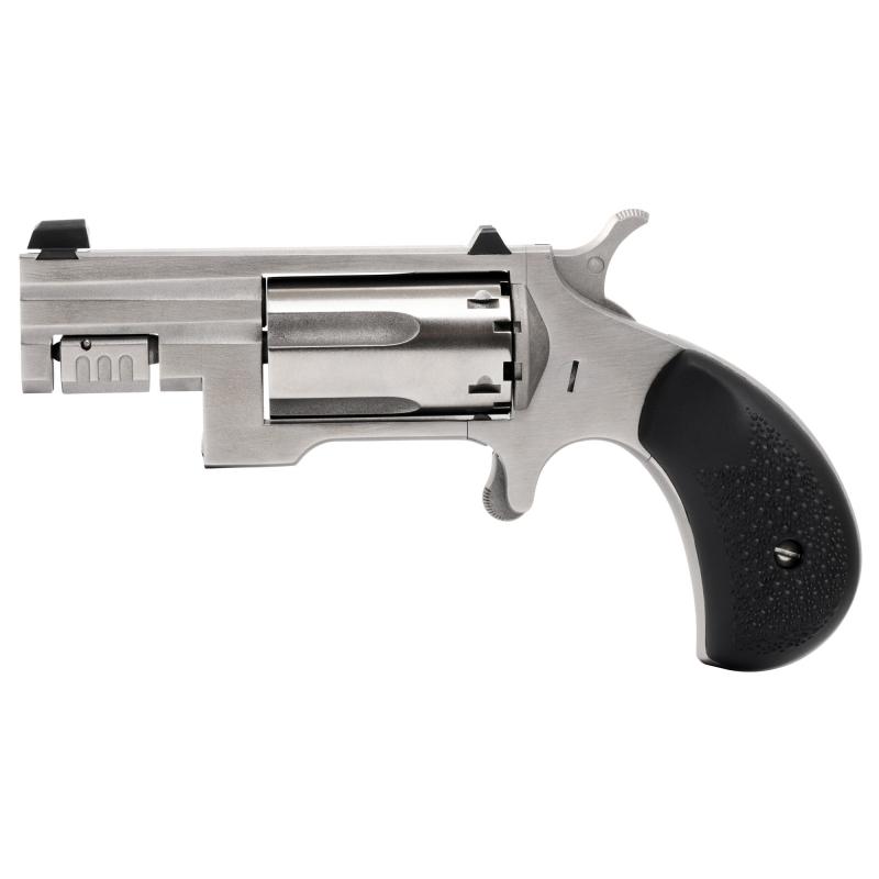 Sentinel, Single Action, Revolver, 22 WMR, 1.625" Barrel, Matte Finish, Silver, Rubber Grips, XS White Dot, 5 Rounds, Includes 22LR Cylinder NAA-SNT-C