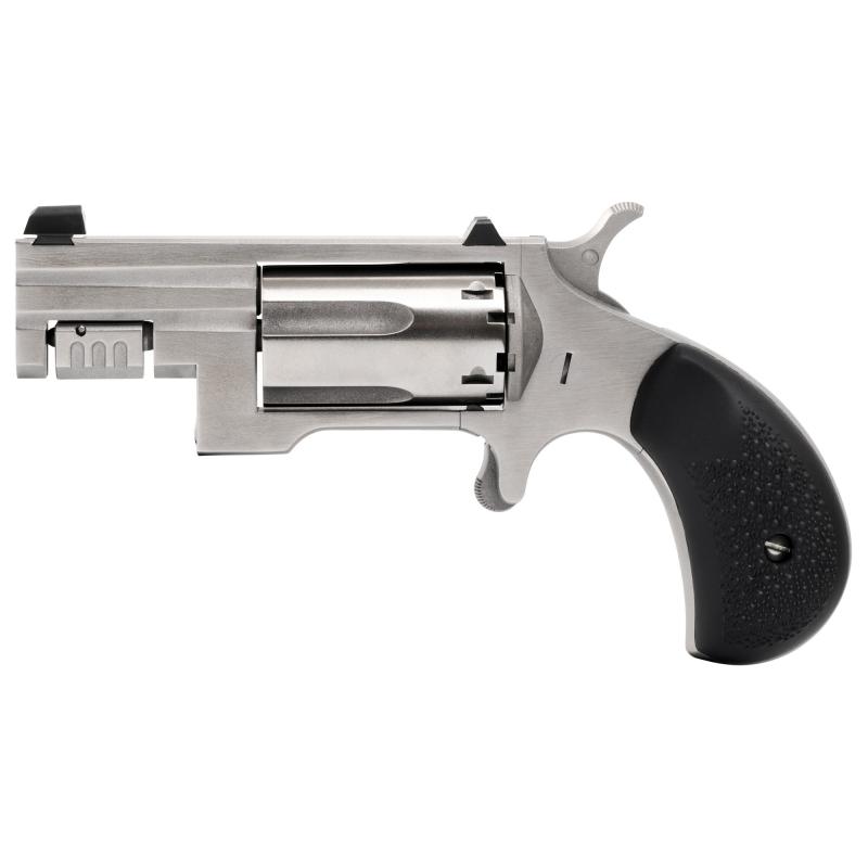 Sentinel, Single Action, Revolver, 22 WMR, 1.625" Barrel, Matte Finish, Silver, Rubber Grips, XS White Dot, 5 Rounds NAA-SNT